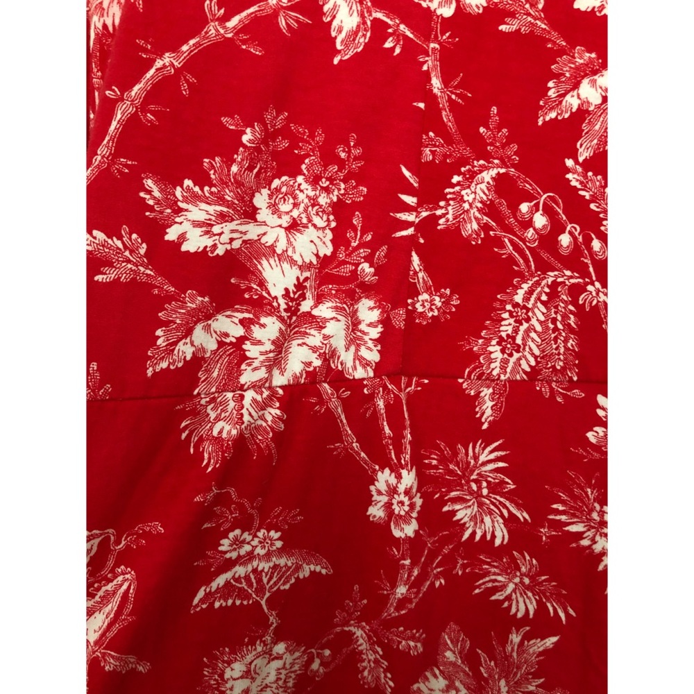 Anthropologie Coral Floral Tie-Waist Short Sleeve Top - Picture 7 of 9